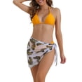 thumbnail image 1 of Conjuntos de bikini de triángulo para mujer de 3 piezas, con corte alto, braguita tipo hilo, falda de cobertura, trajes de baño grandes en color naranja, 1 of 5