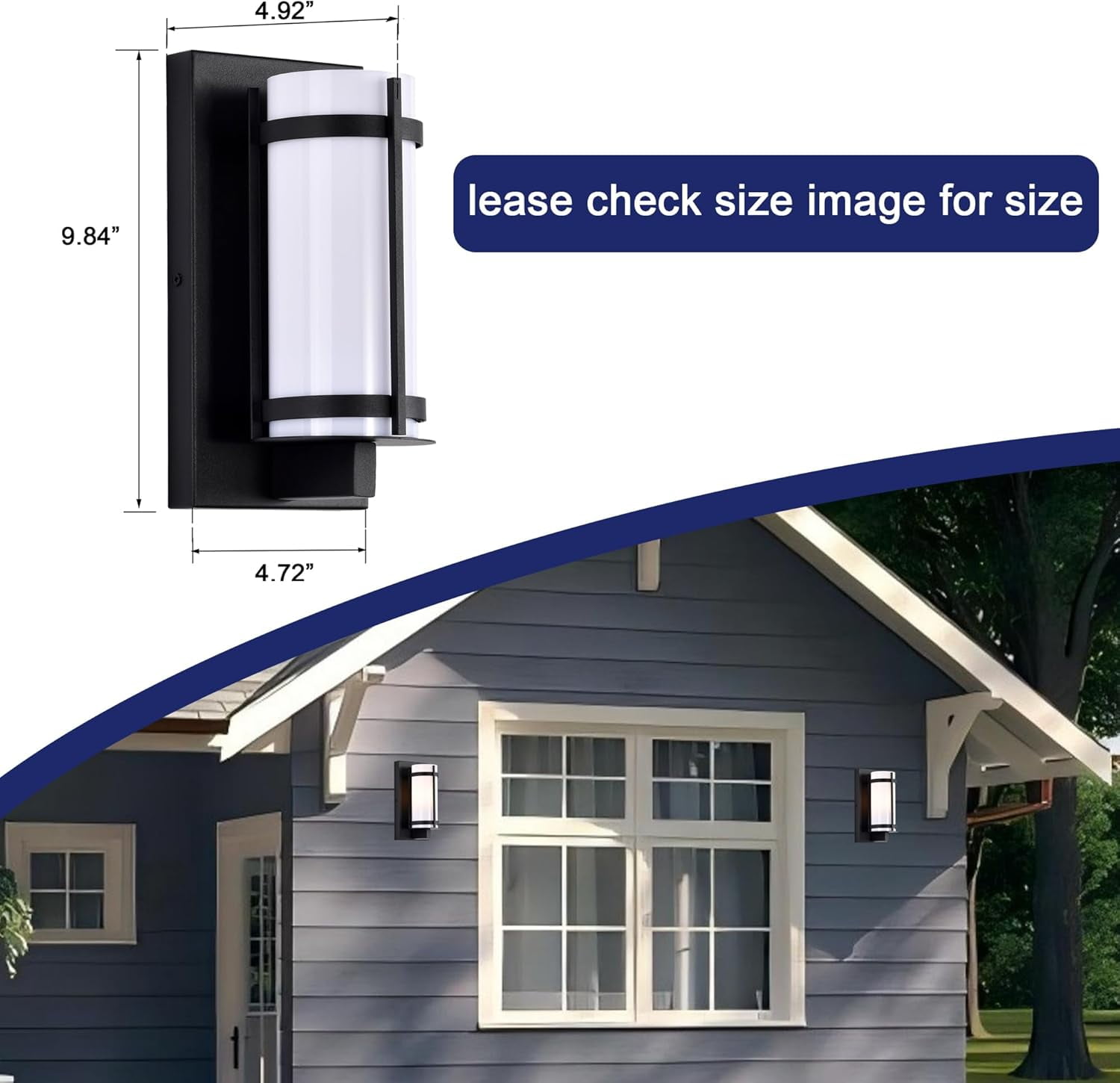 ASHOP Modern Outdoor Wall Light Fixtures with Acrylic Shade for Exterior House Garage Patio