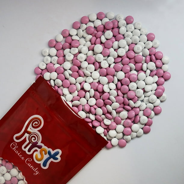 M M Light Pink White Milk Chocolate Candy 2 Pound Resealable Pouch Bag Walmart Com