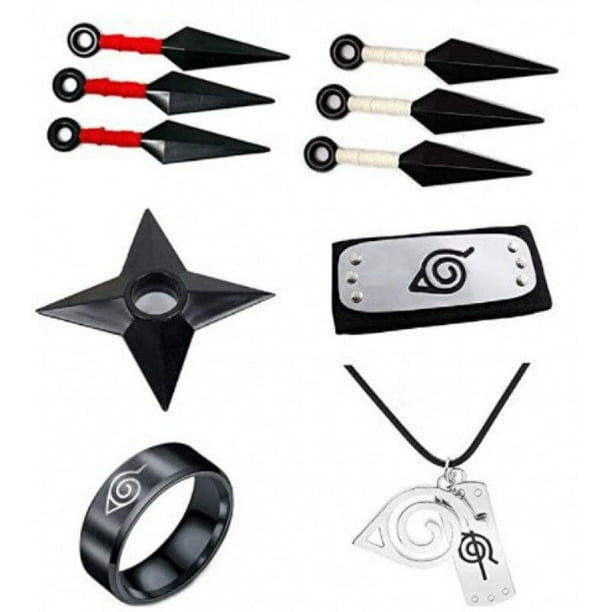 Conjunto de Anime de Naruto, accesorios de Cosplay de Kakashi, guantes de Uchiha, máscara Kunai, bolsa de Naruto Ninja, mitones, figura de acción de Anime, juguete de regalo para niños Fivean Figuras de anime
