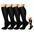 thumbnail image 2 of Lindbes 4pairs Black Compression Socks For Sports, 2 of 4