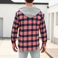 thumbnail image 7 of UQJfacai Mens Flannel Hoodie Shirts Casual Button Down Plaid Shirt Jackets for Men Long Sleeve Stylish Hooded Outerwear with Pockets, 7 of 7