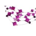 thumbnail image 6 of BOCAR 5 Layer Illusion Wire Gradient Color Shell Beaded Statement Necklace for Women (N0021_Purple), 6 of 7
