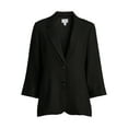 thumbnail image 7 of Time and Tru Women’s Linen-Blend Button Front Blazer with Patch Pockets, Sizes S-XXXL, 7 of 7