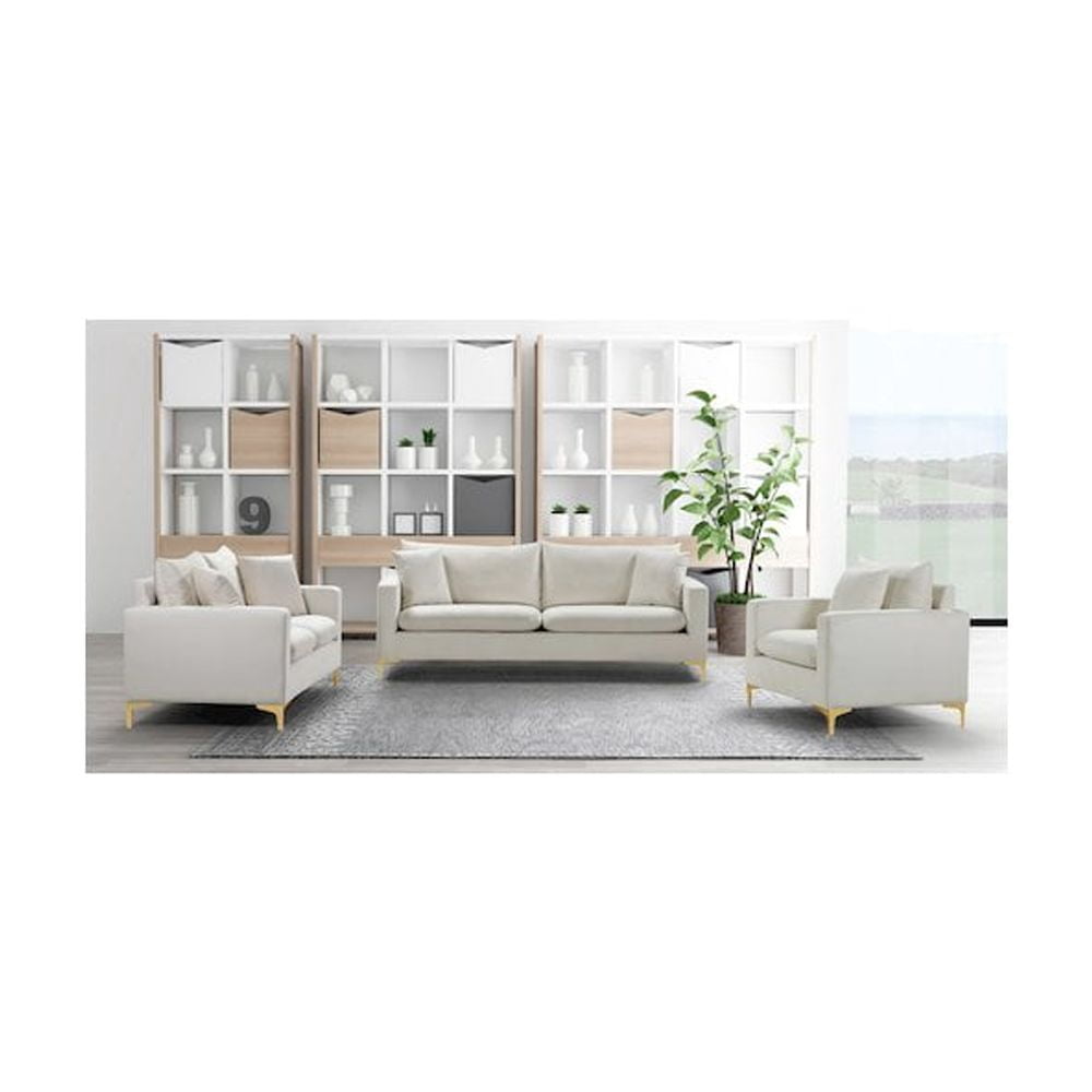 Meridian Furniture Naomi Cream Velvet Loveseat