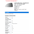 thumbnail image 2 of Left Door Mirror Glass - Compatible with 2006 - 2013 Chevy Impala 2007 2008 2009 2010 2011 2012, 2 of 2