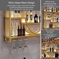 thumbnail image 4 of Botellero Vino Pared Mueble Bar Garrafeira de Vino Wine Rack con Soporte Copas Colgante e Luce LED Mini Bar para Casa Barra para Bar Cocina Comedor Sala de Estar(Black,100cm/39.37in), 4 of 4