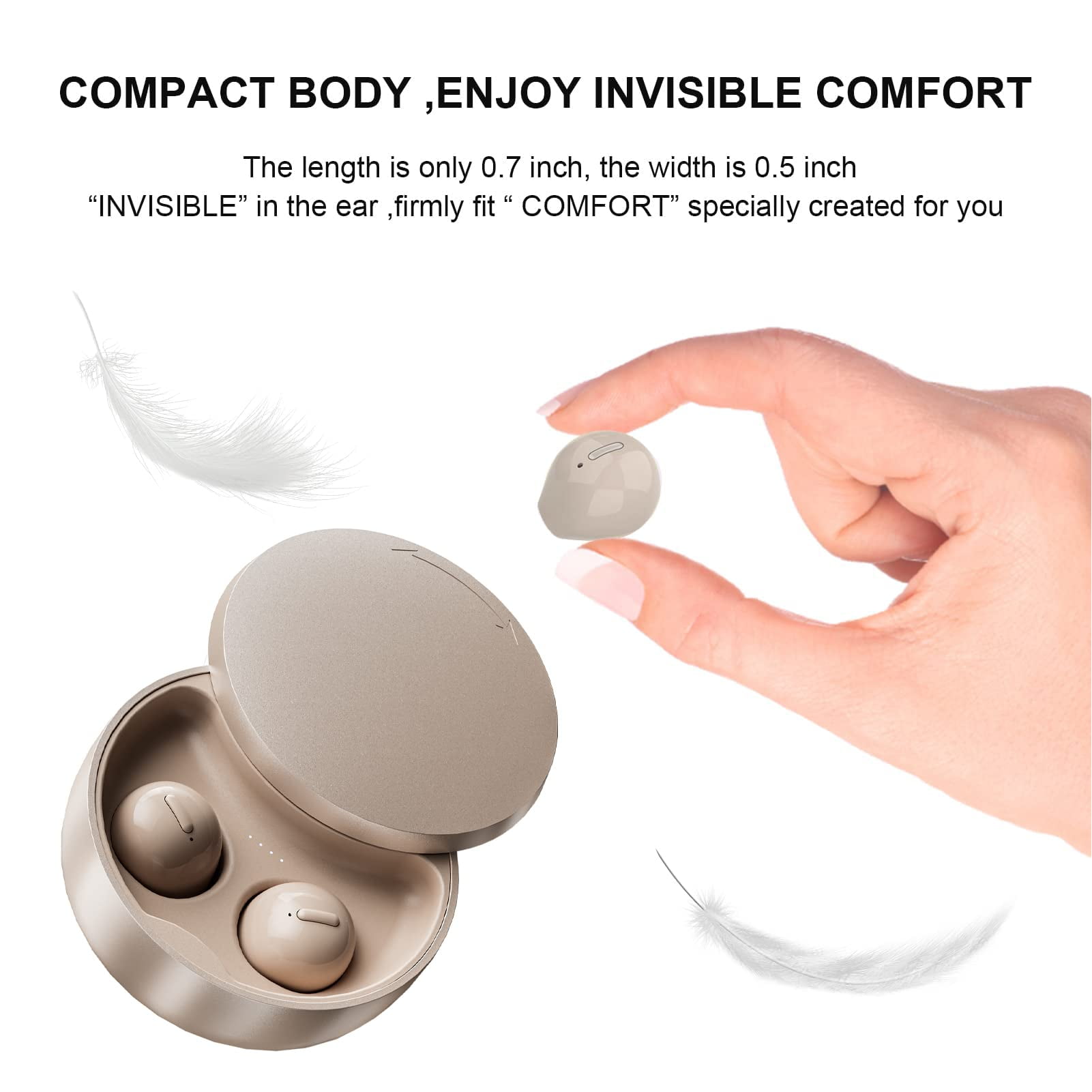 Small Invisible Earbuds Invisible Earbuds Mini Wireless Bluetooth Earpiece Phone Discreet Earbuds for Work Headphones Single Earbud Sport Earpiece with Mic