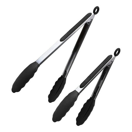 

Tongs for Cooking with Silicone Tips 2 Pack Non-Stick BBQ Grilling Clip 2 Pack 9 and 12 Inch Tongs for Cooking Kitchen Supplies with Silicone Tips Non-Stick BBQ Grilling Clip Heat-Resistant