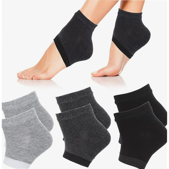 3 Pairs Moisturizing Heel Socks Ventilate Gel Heel Open Toe Socks Soft Silicone Socks for Dry Hard Cracked Skin Breathable Reusable SPA Foot Protector Day Night Care Skin
