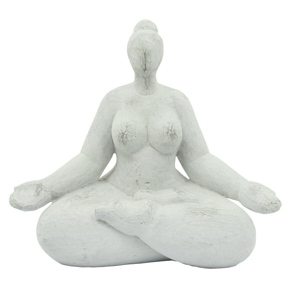 Sagebrook Home Resin 11" Sucasana Female Yoga Figurine, White