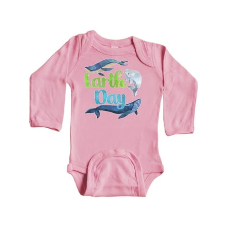 

Inktastic Earth Day with Cute Blue Whales Gift Baby Boy or Baby Girl Long Sleeve Bodysuit