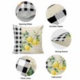 thumbnail image 6 of Throw Pillow Covers, Yellow Lemons Decorative Throw Pillow Covers 20x20 Inch, Summer Botanical Fruit Buffalo Lattice Square Linen Pillow Cases for Couch/Living Room/Sofa, 6 of 9