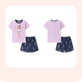 thumbnail image 5 of Bellafa 2-7Y Girls Summer Outfits 100% Cotton Toddler Short Sleeve T-Shirt and Elastic Waist Shorts 2 Piece Clothing Sets, 5 of 7
