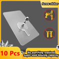 thumbnail image 2 of 10 piezas de pegatinas de tornillos sin perforaciones para colgar cuadros de pared, ganchos invisibles que no dejan marcas, ganchos para colgar cuadros de cocina y baño, 2 of 5