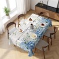 thumbnail image 3 of Eucalyptus Flowers Table Cloth Waterproof Tablecloths, Blue Floral Green Vintage Wood Grain Tablecloth Dining Table Cover for Kitchen Party Tabletop Outdoor, Rectangle Tablecloth 60x120 Inch, 3 of 9