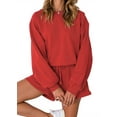 thumbnail image 2 of Fantaslook Pajama Sets for Women Two Piece Outfits Long Sleeve Sweatshirts Lounge Sets Casual Tops and Shorts Fall Outfits, 2 of 8