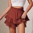 thumbnail image 5 of Tqcoqu Flowy Shorts for Women Ruffle Skorts Mini Skirts High Waisted Summer Shorts,Wine,Women's S-XL, 5 of 7