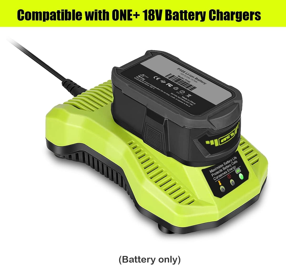 2Pack 6.5Ah 18V Lithium Battery Replacement for Ryobi 18V 4.0Ah Battery PBP005 4 Ah P108 P192 P129 P197 PBP2005 PBP004 18V 6.0Ah Battery P193 Compatible with Ryobi 18V ONE+ Battery