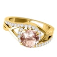 thumbnail image 2 of Aonejewelry 1.15 Ct. Created Morganite and Diamond Engagement Ring Crafted In 14k Solid Yellow Gold, 2 of 4