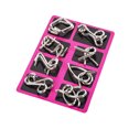thumbnail image 3 of Juego de enlaces de nueve anillos rompecabezas de Metal para niños y adultos juguetes educativos para niños JShteea libre de BPA, 3 of 8