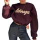 thumbnail image 3 of Txlixc Pullover femenino letra impresa vendaje casual camiseta de manga larga blusa de otoño Txlixc moda, 3 of 9
