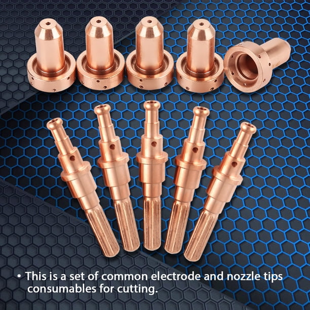 Punta de boquilla de plasma 5 piezas de electrodo 98215 + 5 piezas de puntas de boquilla 9-8212 consumibles para antorcha de plasma SL60-100 ANGGREK Otros
