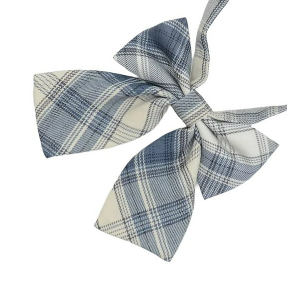 Teens Girl Check Necktie KnotFree BowTie Adjustable Neck Ties Women Formal Uniform Party Bowtie Role Play JK Necktie