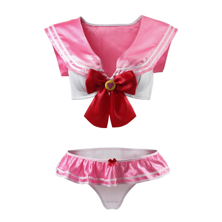 Uitstralen Reizende handelaar Onenigheid Littleforbig Bikini Lingerie Set Women's Female Magical Girls Sailor Moon  Pink 4XL - Walmart.com