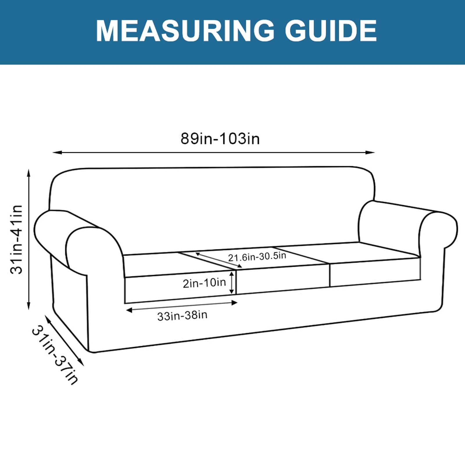 Sanmadrola 4 Piece High Stretch Sofa Slipcover Oversized Sofa Cover Furniture Protector Form Fit Thick Extra Large Sofa Cover for 3 Cushion Couch