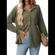 thumbnail image 1 of Camisas de Punto Gofre con Botones para Mujer, Chaqueta Informal de Larga, Blusas Estilo Boyfriend, Corte Holgado Verde L, 1 of 9