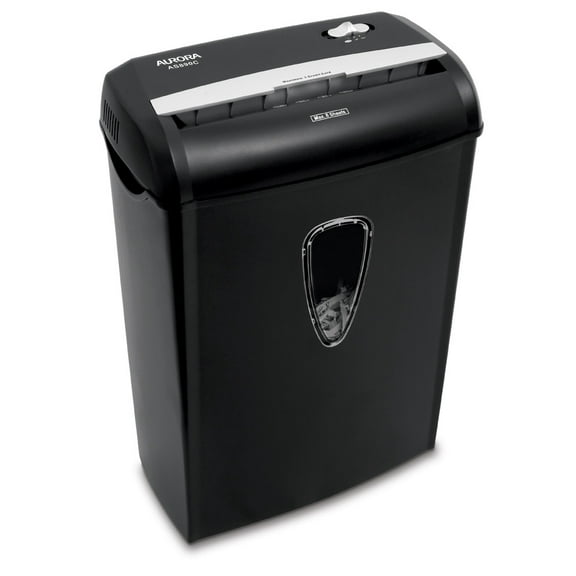 Aurora 8-Sheet Cross-Cut Paper Shredder, Black, New