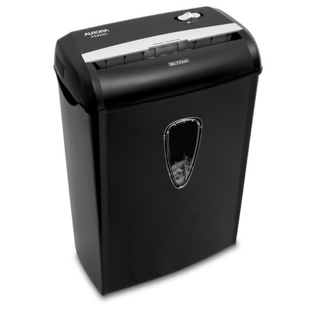 Aurora 8-Sheet Cross-Cut Paper Shredder, Black