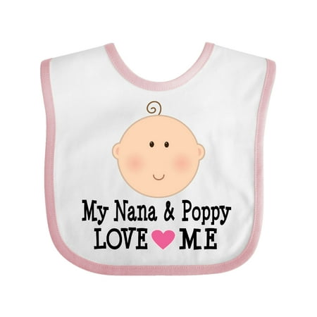 

Inktastic Nana and Poppy Love Me Gift Baby Boy or Baby Girl Bib