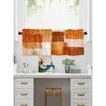 thumbnail image 5 of Valances for Windows Orange White Color Block Rod Pocket Cafe Window Treatments Valance Curtains for Kitchen Bathroom Laundry Basement Windows 60"x14", 5 of 9
