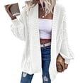 thumbnail image 2 of Women Oversized Cardigan Sweater Front Open Knitted Lantern Long Sleeve Thick Jacket, 2 of 6