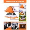 thumbnail image 5 of IC ICLOVER 4 Season Backpacking Tent for 2 Person Ultralight Waterproof All Weather Double Layer Camping Tents for Backpacker Outdoor Hiking Survival - Orange, 5 of 8