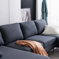 thumbnail image 5 of Sectional Couch Sofa for Living Room,Modern Futon Sofa Chaise U-Shaped with Arm-Pillows & Metal Legs,Up to 4-Seat Capacity Sleeper Sofa (Linen-Dark Gray), 5 of 6