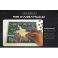 DOWDLE 4Pack Mini Wooden Puzzles & Tray World Cities Set, 250 Piece Each, Assembly Tray 7" x