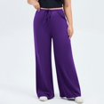 thumbnail image 4 of Women High Waisted Plus Size Yoga Pants Stretchy Wide Leg Yoga Trousers With Pockets Baggy Workout Running Leggings, 4 of 6