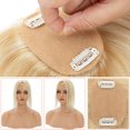 thumbnail image 3 of SEGO Clip in Hair Extensions Human Hair Toppers 100% Real Human Hair Silk Base Topper for Thinning Hair Natural Black Hair Pieces, 3 of 7