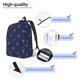 thumbnail image 3 of Disketp Anchor Heart Blue print Canvas Backpack Lightweight Travel Daypack Student Rucksack Laptop Backpack-Small, 3 of 5