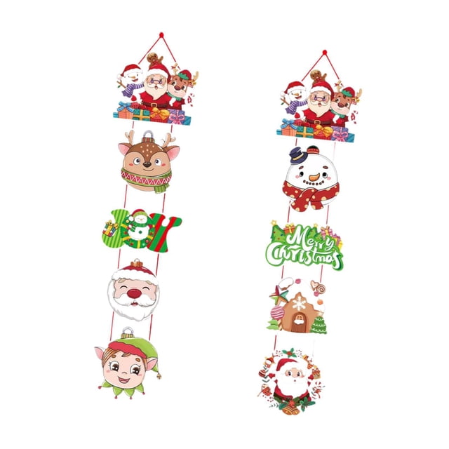 Letrero navideño para puerta,Letrero navideño para colgar en la puerta del porche o en la pared interior,Decoración navideña Festival Fiesta Porche Hogar,Lindo letrero de puerta de dibujos