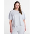 thumbnail image 2 of Joyspun Women’s Cotton-Blend Sleep Lounge Top with Short Sleeves, Sizes S-3X, 2 of 6