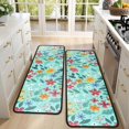thumbnail image 4 of Kitchen Rugs Sets Of 2,Pioneer Flower Floral Print Pattern Anti Fatigue Kitchen Mat Rugs Non Slip Washable,Decorative Kitchen Floor Mats for Kitchen,Sink,Laundry,17"x47"+17"x47", 4 of 5