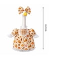 thumbnail image 5 of CuiLiyq Thanksgiving Porch Goose Clothes, Pumpkin Maple Leaf Print Dress with Bowknot for 23 Inch Goose Statue, Fabric Decorative Clothing for Farmhouse, Front Porch, Garden and Autumn Display, 5 of 9