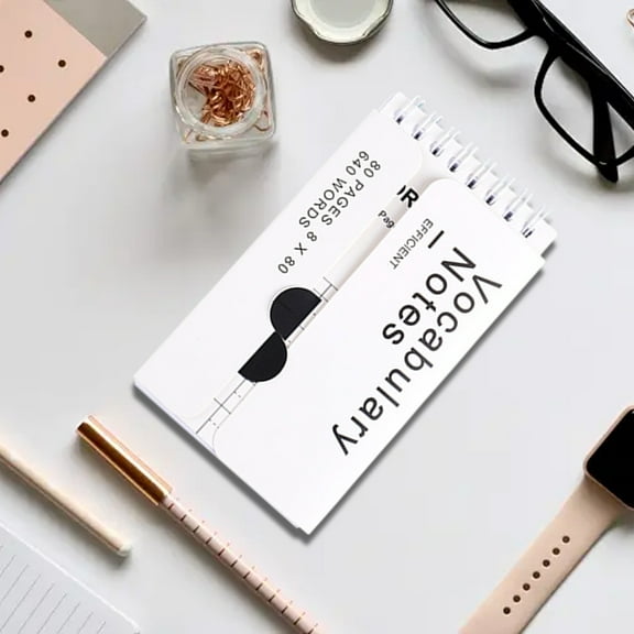 Limited Time Offer, Vsgery Student Mini Wordbook, Pocket Notepad, Recitation Notebook, Portable Notebook, Ring Buckle Coil, Small Notebook|Paper,White