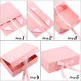 thumbnail image 2 of Luxury Box with Changeable Ribbon and Magnetic Closure, with Paper Bags, a Greeting Card and Tissue Paper Magnetic Packaging Box for Girlfriend, Mom, Grandma, Lady (Pink), 2 of 7