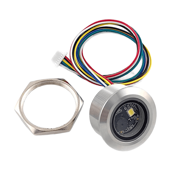 GM861-LED White Fill Lighting 2D/1D USB/UART DC3.3V QR Code Round Barcode Module Scanner Metal Enclosure Silver