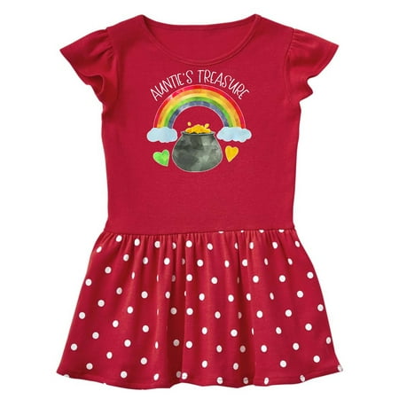 

Inktastic Auntie s Treasure St. Patrick s Day Rainbow and Gold Gift Toddler Girl Dress